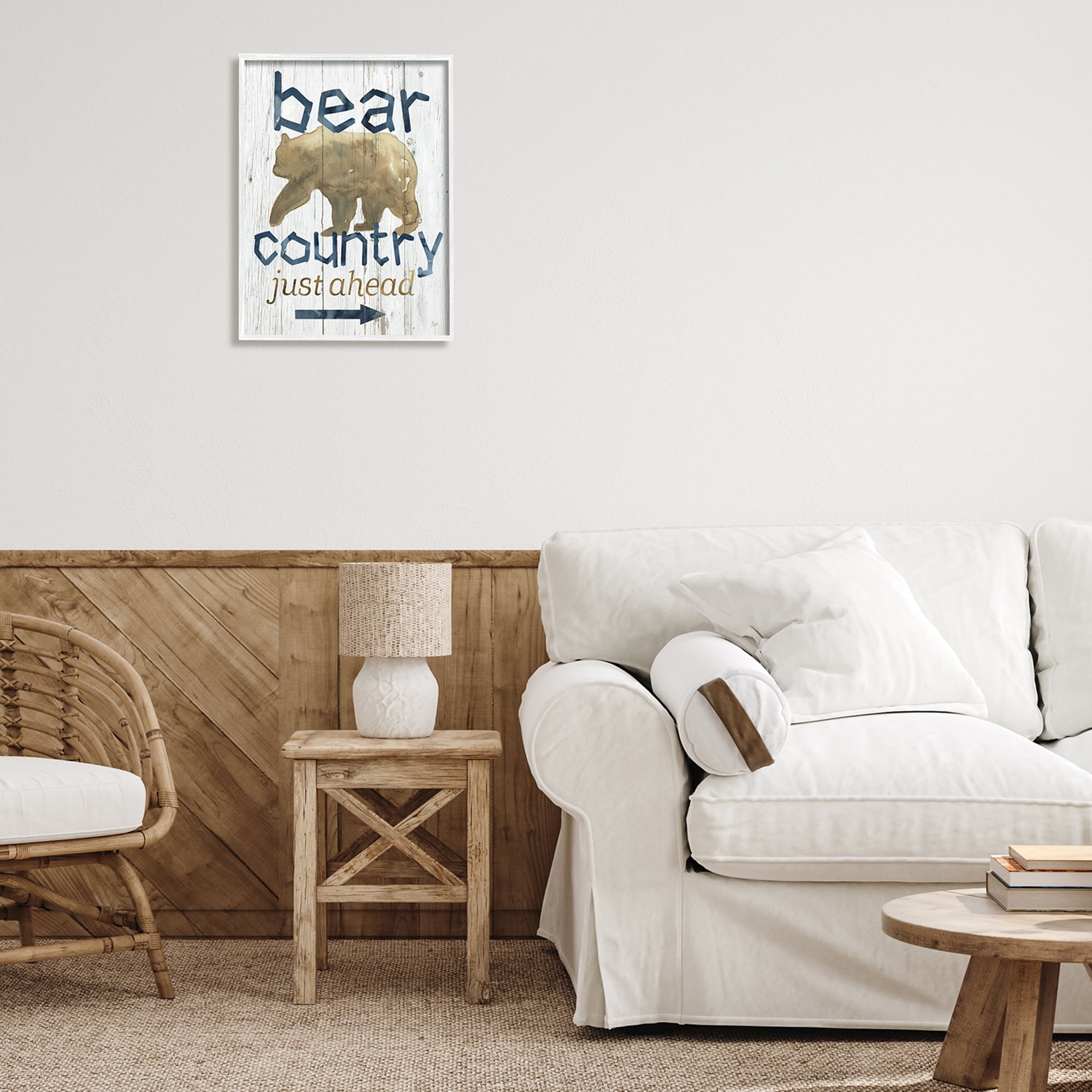 Stupell Industries Bear Country Silhouette Text Rustic Cabin Sign, 16 x 20, Design by Nan