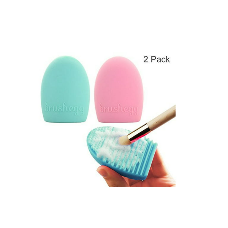 2 piece Cleaning Silicone Glove Brush Egg Makeup Brush Washing Scrubber  Board Cosmetic Clean Tools