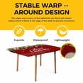 thumbnail image 4 of Red Christmas Table Cloths for 4 Foot Rectangle Tables, Xmas Botanical Ball Bell Patio Waterproof Elastic Fitted Tablecloths, Washable Rectangular Table Cover for Camping, 4 of 8