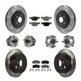 thumbnail image 1 of Transit Auto Front Rear Hub Bearings Assembly Coated Disc Brake Rotors and Ceramic Pads Kit (10Pc) for Car 2020 Subaru Crosstrek GAS engine with Electric Parking - Left Right Side KBB-125717, 1 of 11