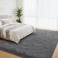 thumbnail image 2 of Lalado 8ft x 10ft Area Rug, Soft Fluffy Indoor Shag Area Rugs for Living Room Bedroom Decor Carpet, Dark Gray, 2 of 11