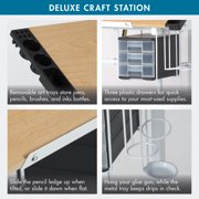 Studio Designs Deluxe Craft Station Mobile Drawing Craft Desk with Adjustable Top and Storage White/Maple