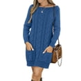 thumbnail image 2 of Asyoly Women Off Shoulder Knit Sweater Dresses  Long Sleeve Bodycon Pullover Jumper With Pocket, 2 of 4