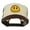 Brown Tan, variant on Smile Face Embroidered Foam Mesh Back Cap - Black White OSFM