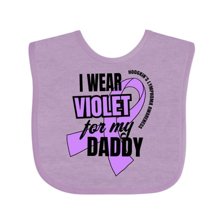 

Inktastic I Wear Violet for My Daddy Hodgkins Lymphoma Awareness Gift Baby Boy or Baby Girl Bib