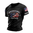 thumbnail image 3 of Men's Short Sleeve 250 Anniversary USA Shirt Mens American Flag T Shirt Crewneck Pullover Short Sleeve Patriotic Tops(Black,XL), 3 of 3