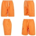 thumbnail image 2 of iBerryNY Mens Swim Trunks Quick Dry Cargo Shorts w/ Mesh Lining, 2 Pairs, Orange/Turquoise, Medium, 2 of 5