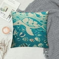 thumbnail image 2 of RUIYC Beach Decorative Throw Pillow Cover Dolphin Turtle Ocean Pillow Covers , Shell Starfish Coastal Pillow Case Square Outdoor Cushion Cover for Patio Home Decor, 2 of 5