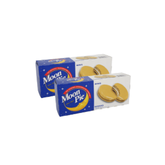 Moon Pie Banana Minis, 6 Count Boxes, Marshmallow Sandwich Cookies, 2 Pack