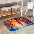 thumbnail image 2 of Spxubz Non Slip Flannel Polyester Kitchen Floor Mat Colorful Flower Design For Bedroom Bathroom Decoration 24x16 inch, 2 of 5