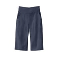 thumbnail image 4 of Only Moment Womens Knee Length Shorts Naked Soft Cotton Feel Fabric High Waisted Work Travel Pants with Pockets Stretchy Business Casual Slacks Yoga Shorts with Pockets Navy,L, 4 of 6