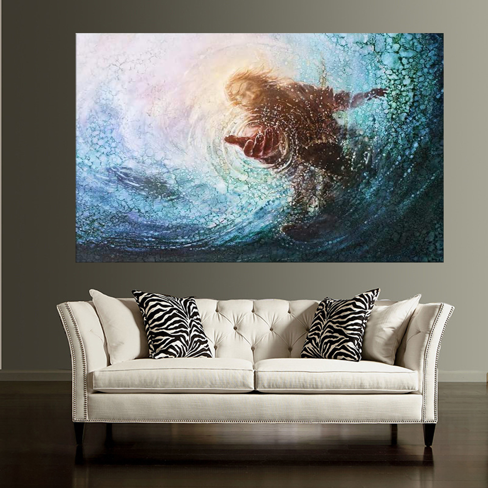 Jesus Picture Framed Wall Decor The Hand of God Wall Art for Bedroom Office  Framed Ready to Hang