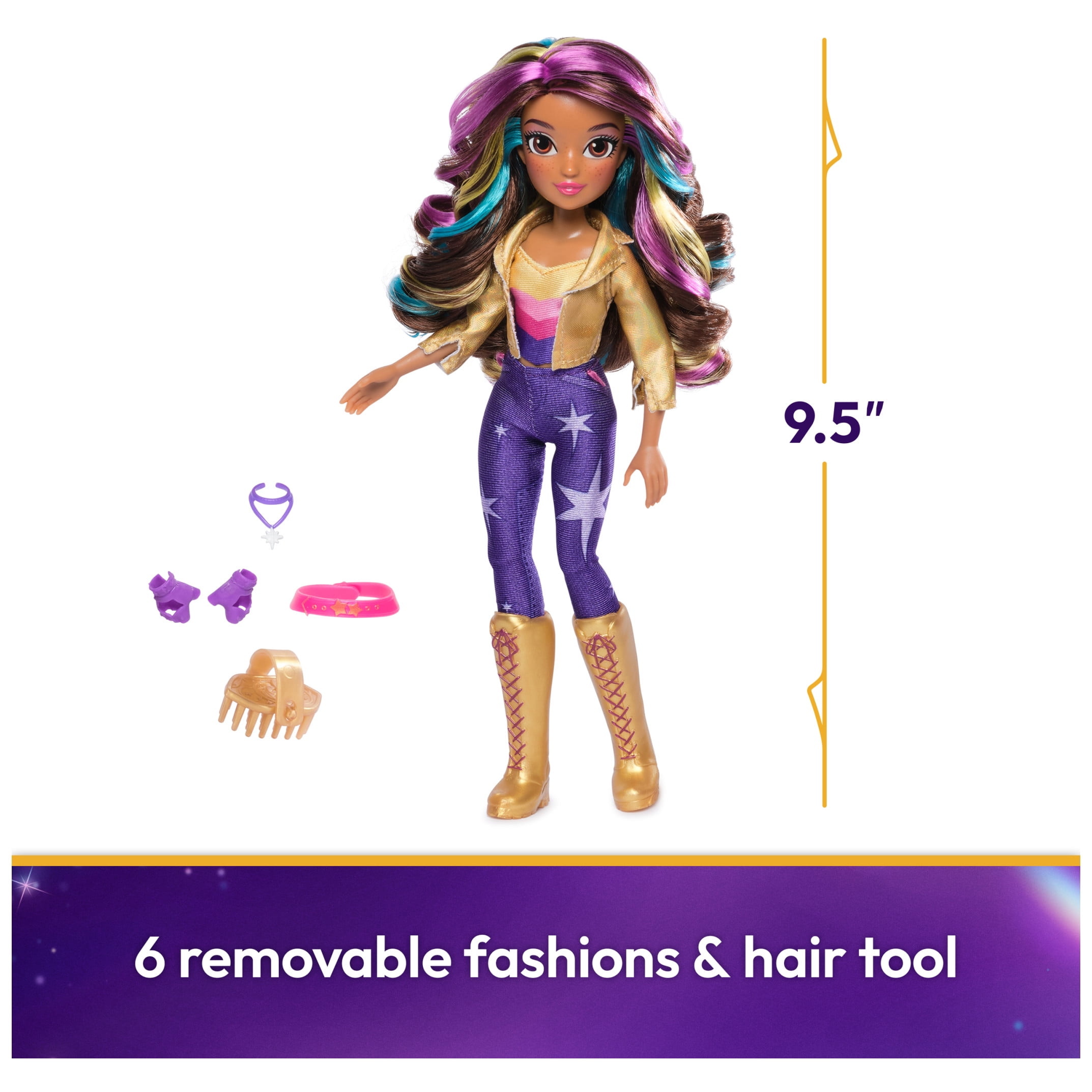 Unicorn Academy, Sophia Doll with 6 Fashion Accessories, 9.5”, Toys for Girls Ages 4+  (图3)