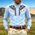thumbnail image 2 of SRZYMJ Western Shirts for Men Cowboy Pearl Snap Long Sleeve Embroidered Country Shirts Casual Work Slim Fit Button Down Outfits, 2 of 4
