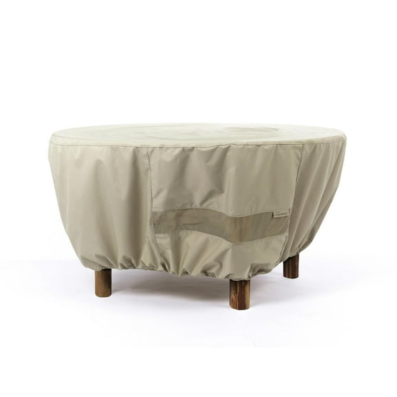 Covermates 36" Round Outdoor Poker Table Cover, All-Weather Protection, 36x25, Khaki