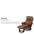 thumbnail image 4 of Emma + Oliver Multi-Position Recliner/Curved Ottoman - Swivel Wood Base in Vintage LeatherSoft, 4 of 12