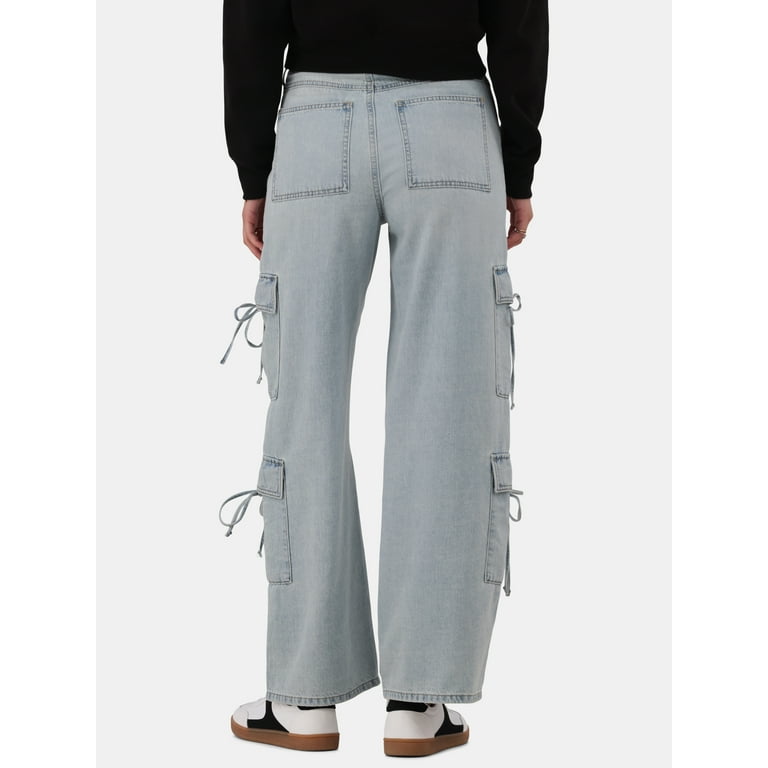 No Boundaries Bow Cargo Jeans, 30.5” Inseam, Women's and