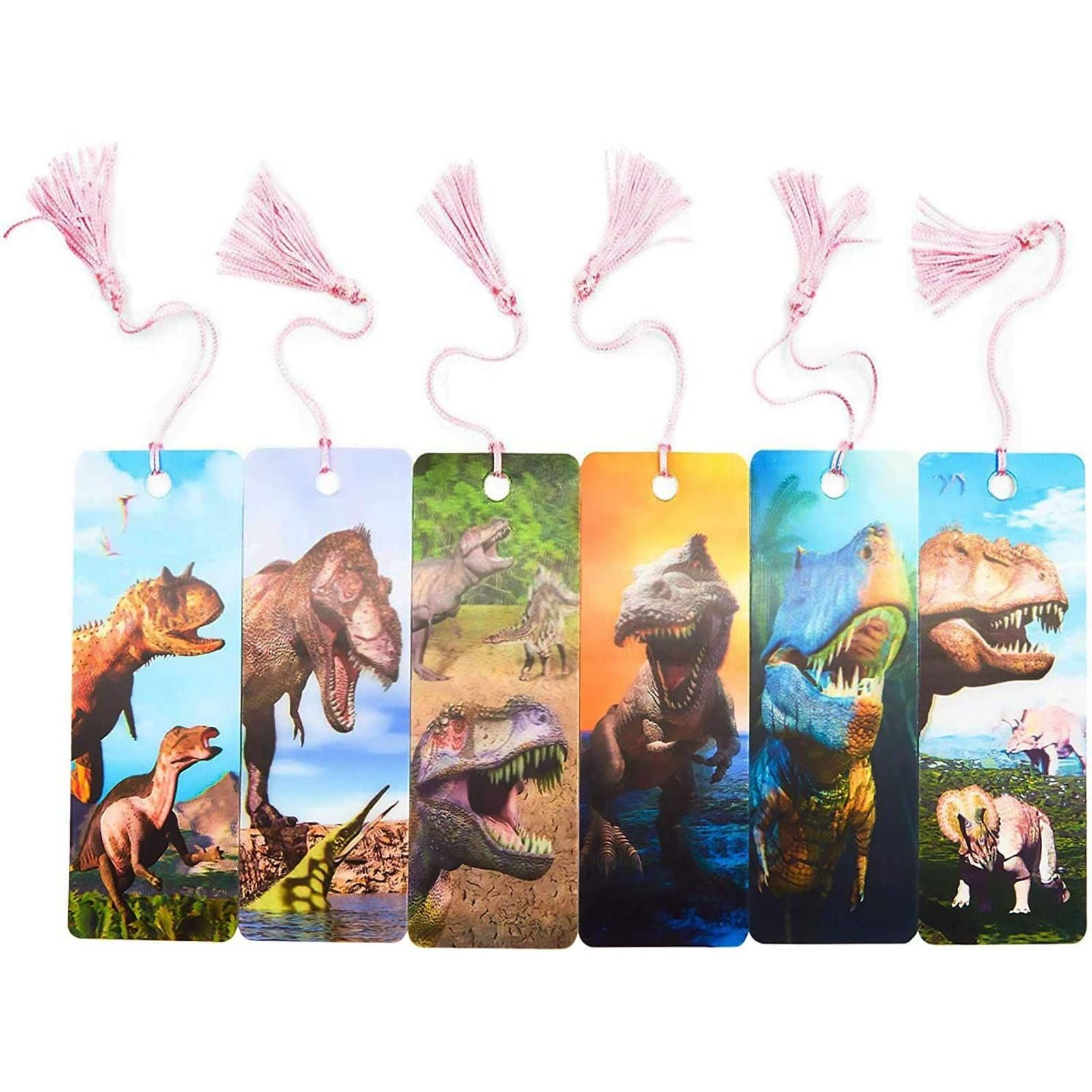 Pack of 12 Dinosaur Bookmarks Teacher Reading Supplies Party Bag Fillers
