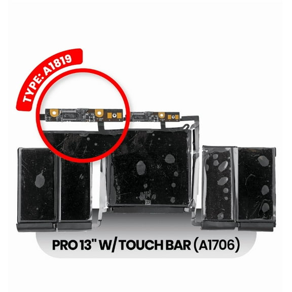 Replacement Battery A1819 Capacity 11.41V-43.14WH Compatible with Apple Macbook Pro 13" Retina A1706 (2016)
