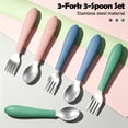 thumbnail image 6 of Tcwhniev 6 Pieces Kids Silverware, Stainless Steel Toddler Utensils with Silicone Handle, Kids Spoons and Forks, Safe Childrens Cutlery, Dishwasher Safe, 6 of 7