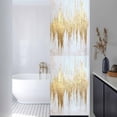 thumbnail image 3 of Abstract Gold Window Privacy Film, Modern Minimalist Art White Gray Ripple Static Cling UV Sun Blocking Heat Control Window Tint, Non-Adhesive One Way Windows Privacy Cover 17.7''x78.7'', 3 of 7