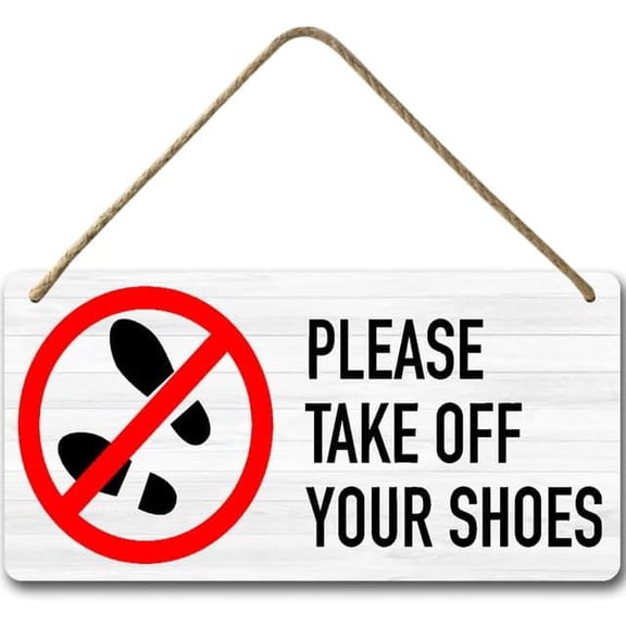 6x12 IN Please Remove Your Shoes No Shoes Sign,Farmhouse Porch Decor Hanger Wall Decorations,Hanging Wooden Home Sign Rustic Wall Decor for Home,Home House Door Sign Gifts
