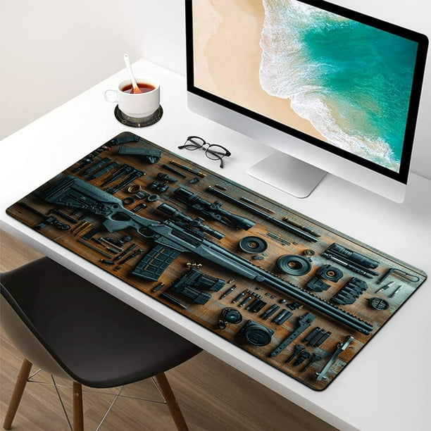 Cool Military Weapon Build Weapon Parts Display Large Gaming Mouse Pad