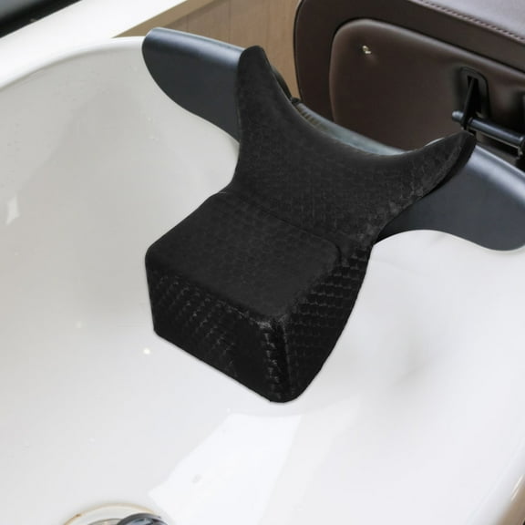LOLIPPYY Salon Neck Rest Shampoo Bowl Neck Pillow PVC Black Ergonomic Travel Use 1Pcs