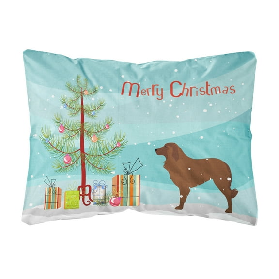 Carolines Treasures BB2949PW1216 Portuguese Sheepdog Dog Merry Christmas Tree Canvas Fabric Decorative Pillow, 12H x16W,