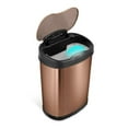 thumbnail image 2 of Nine Stars Automatic Bathroom Trash Can, 3.9 Gallon Stainless Steel, Motion Sensor Hands-Free Soft-Close Lid Garbage Bin, Gold, 2 of 5