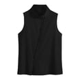 thumbnail image 5 of MOJOGO Women's Stand Collar Tees Sleeveless Blouse with Single Breasted Button Solid Business Office Daily Outfits Black XL, 5 of 7