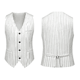 thumbnail image 5 of HBDesign Mens 3 Piece Suit Set Summer Lightweight Slim Fit Blazer Vest Pants Pinstripe for Business, 5 of 7