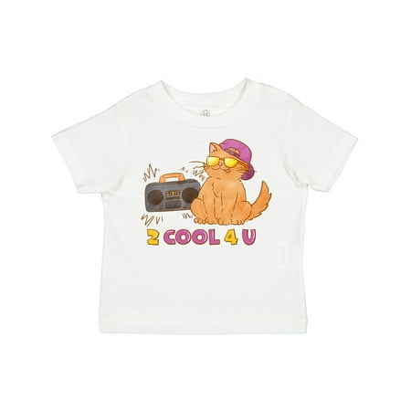 

Inktastic 2 Cool 4 U Cute Orange Cat with Stereo Gift Toddler Boy or Toddler Girl T-Shirt