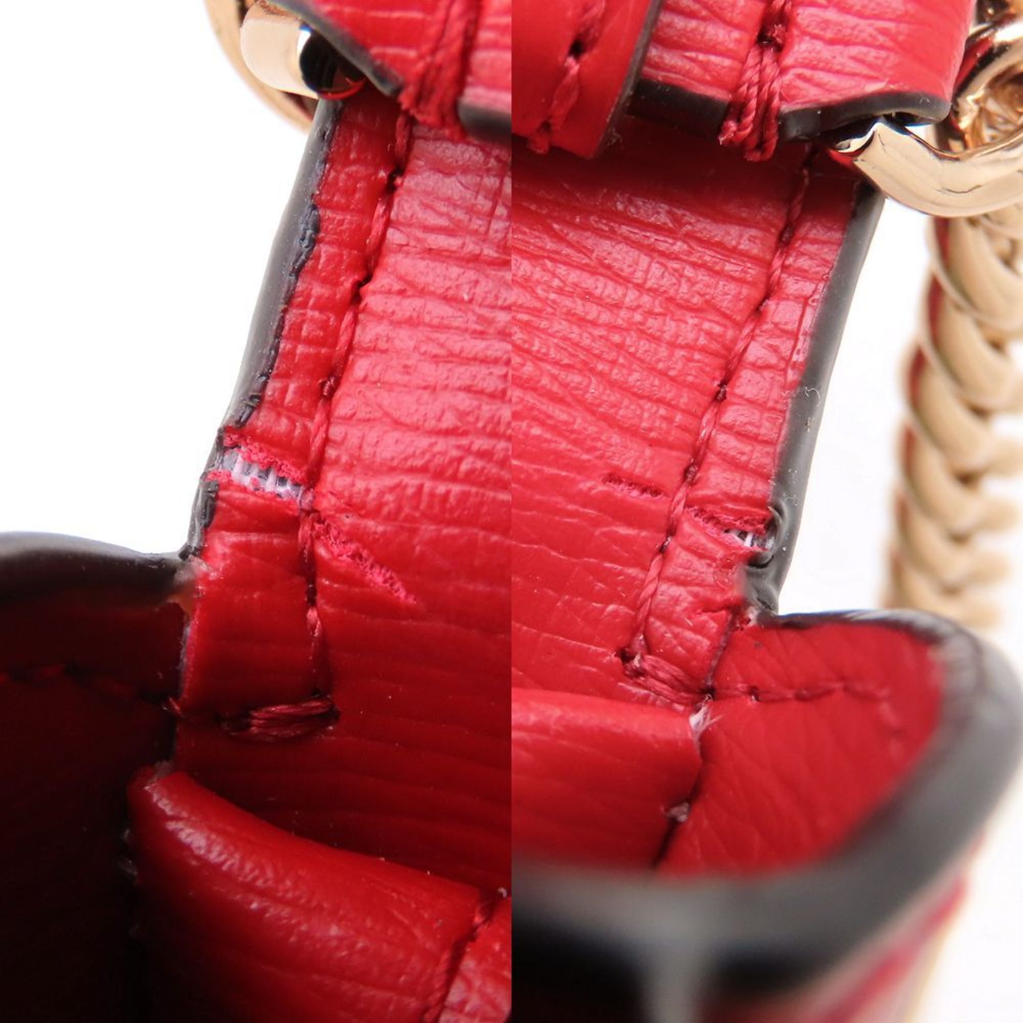 Pre-Owned Kate Spade Tom & Jerry Chain Shoulder Bag PWRU774 Leather Red Women's 352803 (Good)