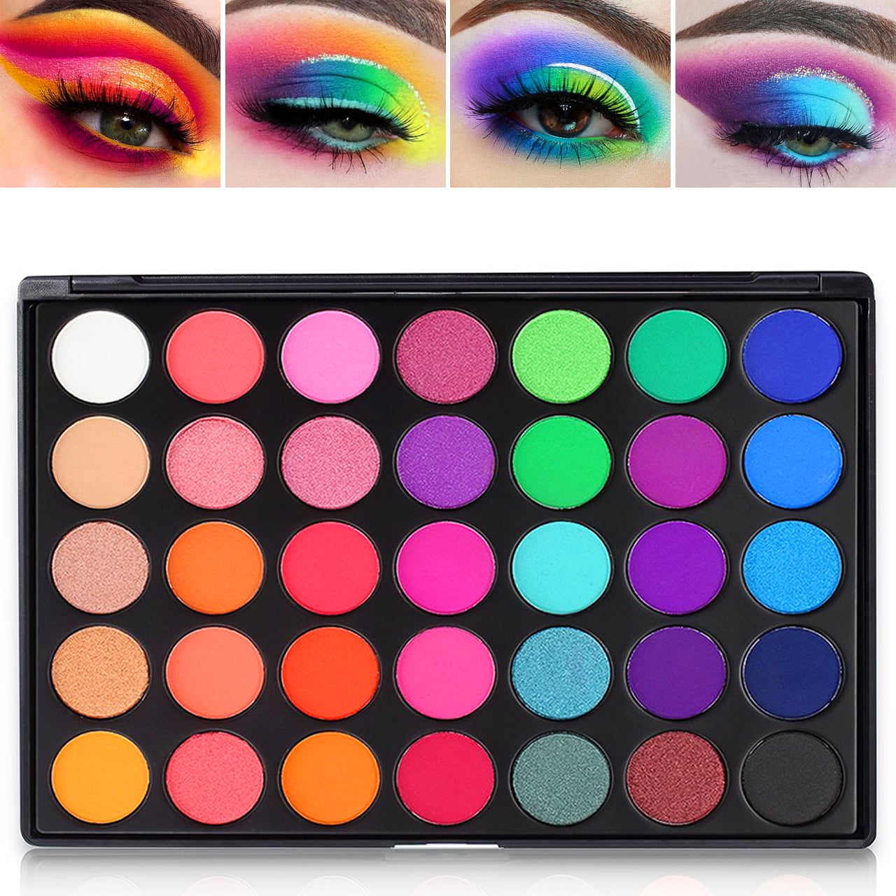 te veel thee Trechter webspin Colorful Eyeshadow Palette Rainbow,DE'LANCI Professional 35 Bright Colors Matte  Shimmer Eye Shadow Makeup Pallete Shades,Long Lasting and High Pigment  Silky Powder Cosmetics Set - Walmart.com