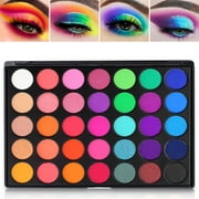 Colorful Eyeshadow Palette Rainbow,DE'LANCI Professional 35 Colors Matte Shimmer Bright Eye Shadow Makeup Pallete Shades,Long Lasting and High Pigment Silky Powder Cosmetics Set