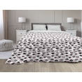 thumbnail image 1 of Crown Down Alternative Comforter, Monochromatic Style Layout of Repeating Elements Authority Symbol Leader, Microfiber Quilt for All Season, 5 Sizes, Charcoal Grey and White, by Ambesonne, 1 of 3