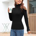 thumbnail image 3 of HSHDLDF Women's Ribbed Turtleneck Sweater Long Sleeve Knitted Solid Pullover, 3 of 6