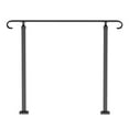 thumbnail image 2 of EZ-Install Front Porch Handrail for 1 to 3 Steps, Universal Fit on Any Stair Material, Durable Wrought Iron Design in Classic Black, 2 of 7