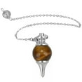 thumbnail image 4 of K-KED Natural Quartz Crystal Pendant Chakra Bead Dowsing Stone Pendulum Reiki Necklace-Tiger's Eye Quartz, 4 of 6