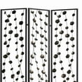 thumbnail image 2 of Transitional 3 Panel Metal Screen with Intricate Flower Design, Black, 2 of 2