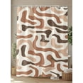 thumbnail image 4 of Shower Curtains Abstract Ombre Brown Stripes Bath Curtain Modern Art Waterproof Bathroom Shower Curtain Set with Hooks Decoration 72 x 72 Inches, 4 of 7
