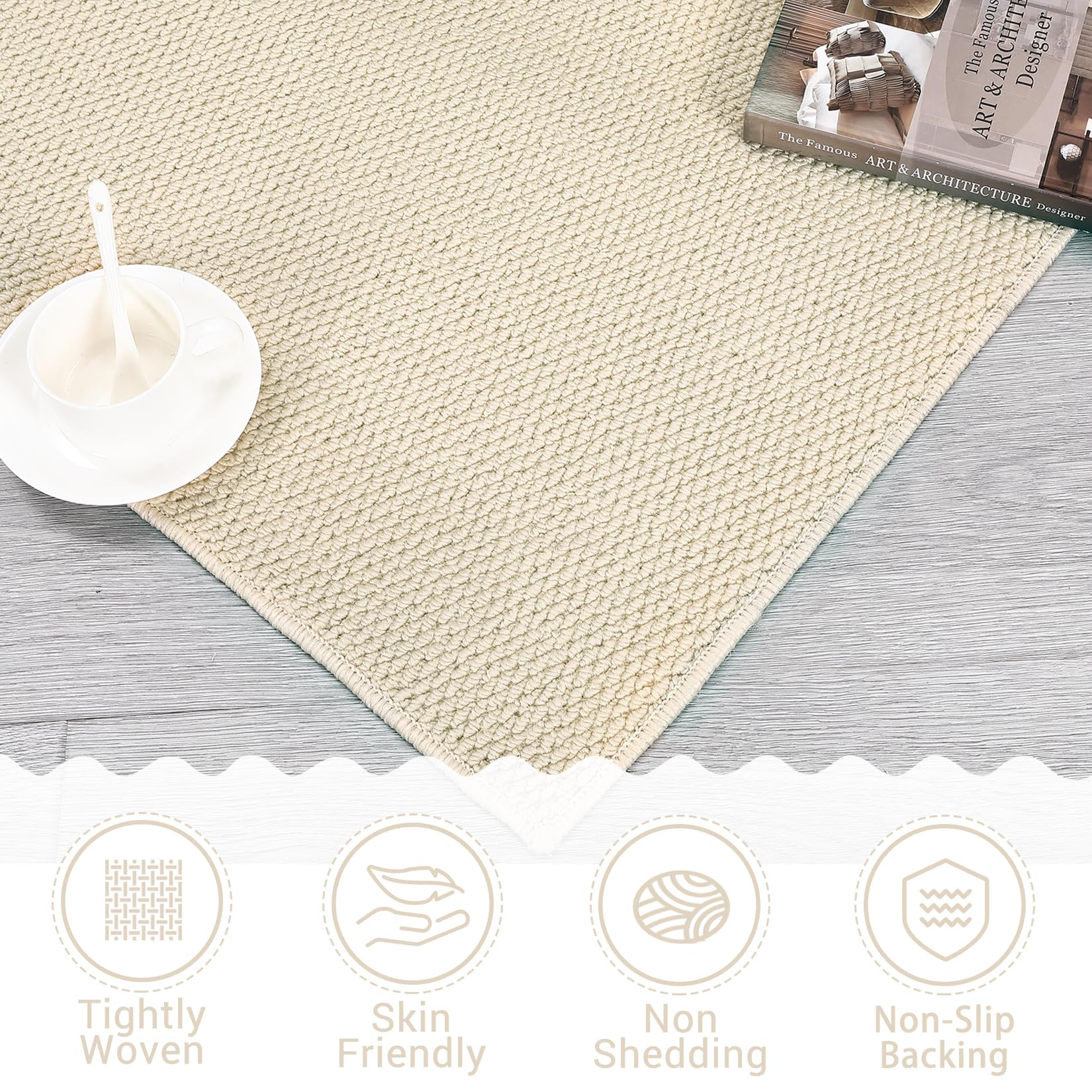 Rugs for Living Room,Area Rug Washable Rugs for Living Room Bedroom Office Nursery Modern Solid Area Rug Contemporary Minimalism Rug Low Pile Neutral Soft Rug Non Slip Farmhouse Floor Cover