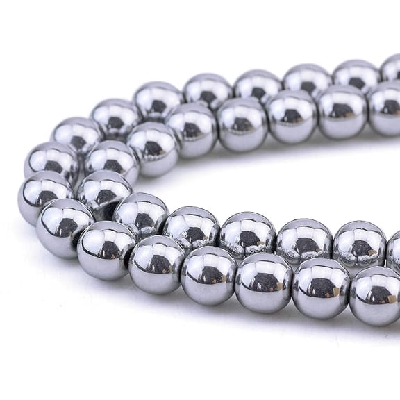 BOCAR 100 Pcs Gold Plated Hematite Gemstone Loose Beads Faceted Round 8MM Beads 2 Strand Crystal Energy Stone Healing Power for Jewelry Making(ZS-1208-R10)