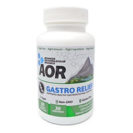 AOR - Gastro Relief, Natural Supplement for Gastro Health with Mastic Gum and Vitamin C, Gluten Free and Vegan, 60 capsules (30
