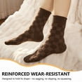 thumbnail image 5 of LDU Women's Thermal Crew Socks, Checkerboard Plush Fleece Lined for Winter, 6 Pairs, 5 of 7