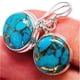 thumbnail image 3 of Pendientes colgantes ovalados Vintage de piedras naturales Yinane Retro Azul Turquesa, 3 of 8