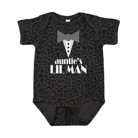 

Inktastic Auntie Lil Man Tuxedo Front Boys Baby Bodysuit