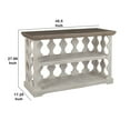 thumbnail image 5 of Wooden Sofa Table with 2 Open Bottom Shelves Brown and Antique White - Saltoro Sherpi, 5 of 5