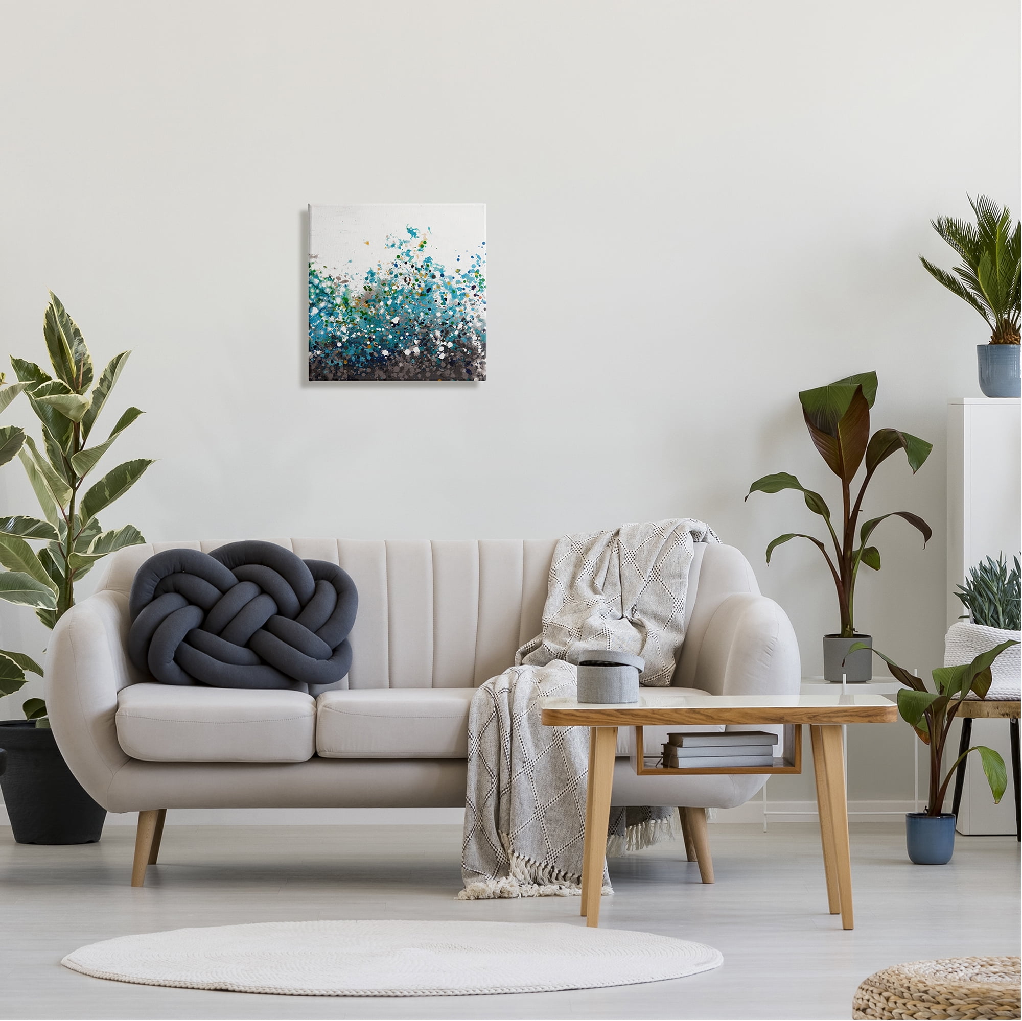 Stupell Industries Opaque Speckled Blue Abstract Paint Splatter Painting Gallery Wrapped Canvas Print Wall Art, Design by Hilary Winfield